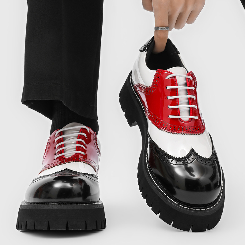 Oxford Brogue Leather - أحذية رجالية عصرية بتصميم هيب هوب