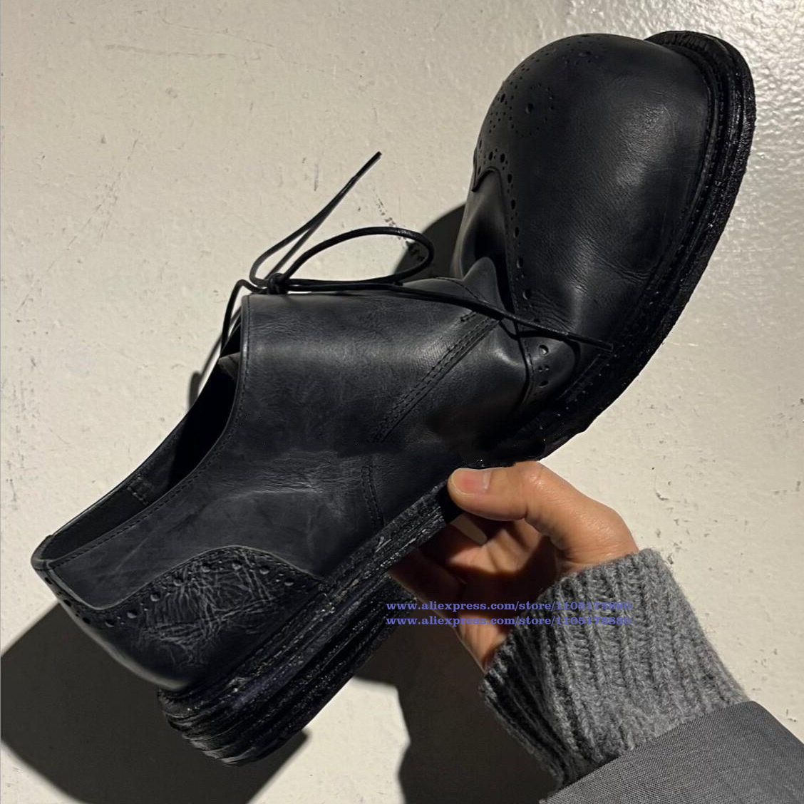 Oxford Brogue Leather - أحذية أكسفورد رجالية عصرية من الجلد