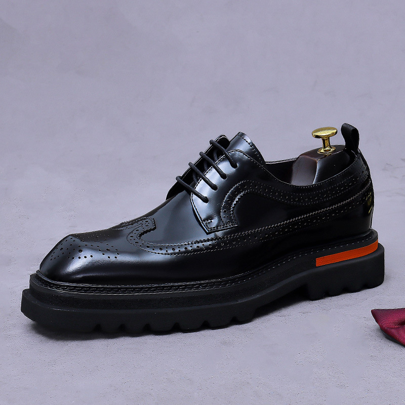 Oxford Brogue Leather - أحذية أكسفورد رجالية فاخرة من الجلد