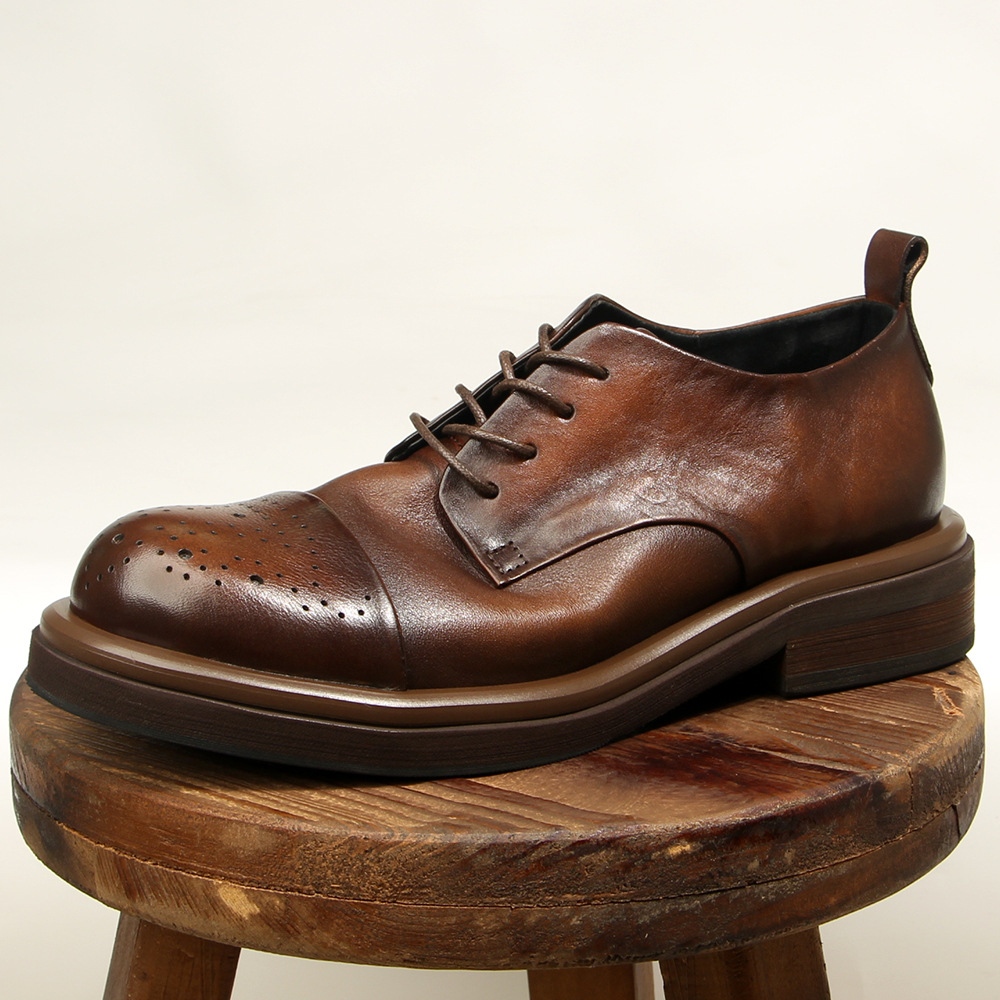 Oxford Brogue Leather - أعلى جودة جلد طبيعي الرجال تصليحه