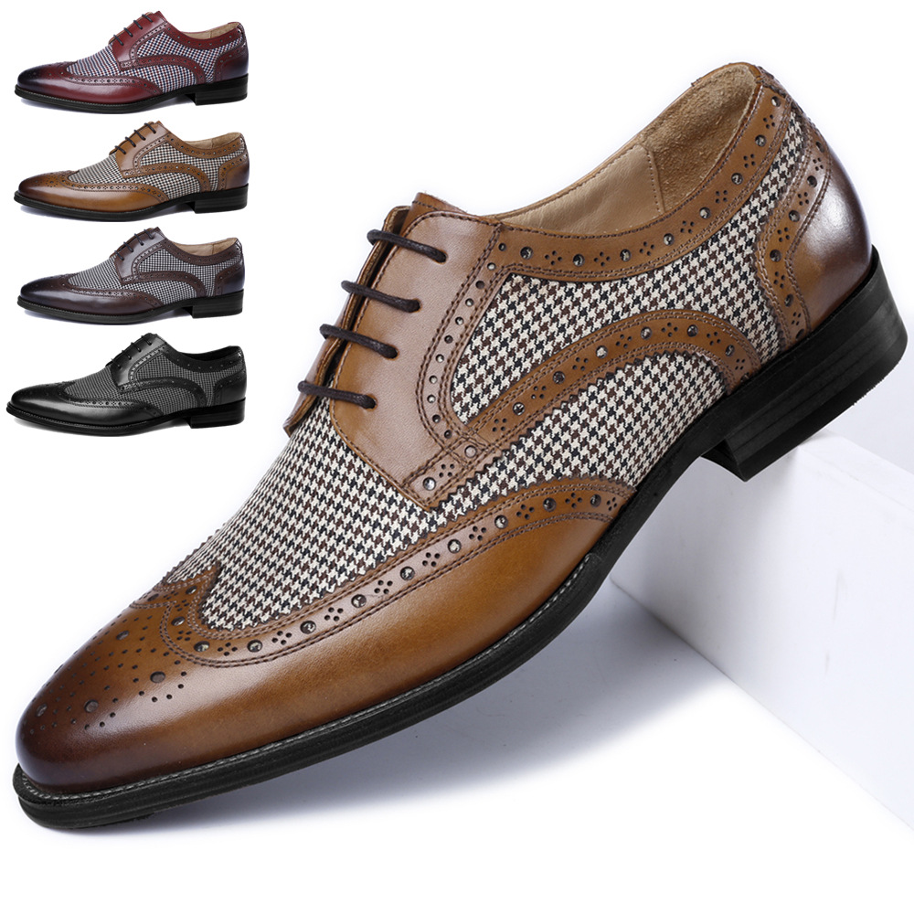 Oxford Brogue Leather - جديد أكسفورد رجال الأعمال أحذية جلدية