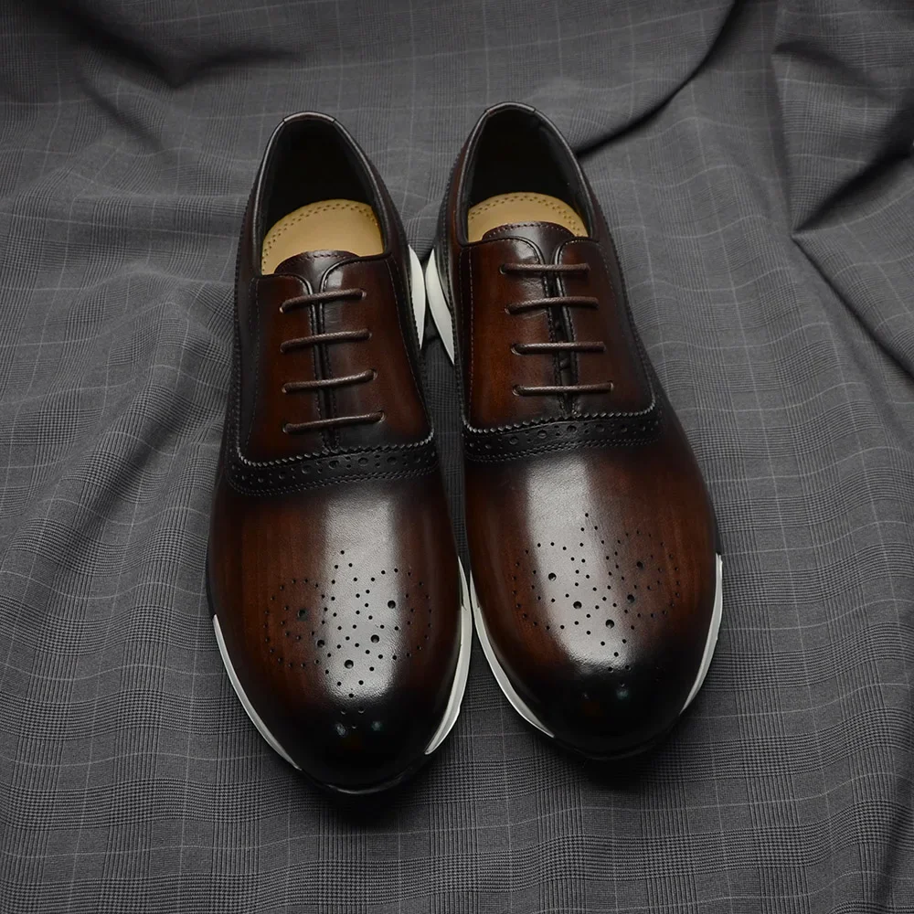 حذاء رياضي أكسفورد مصنوع يدويً - مراجعة Oxford Brogue Leather وسعره