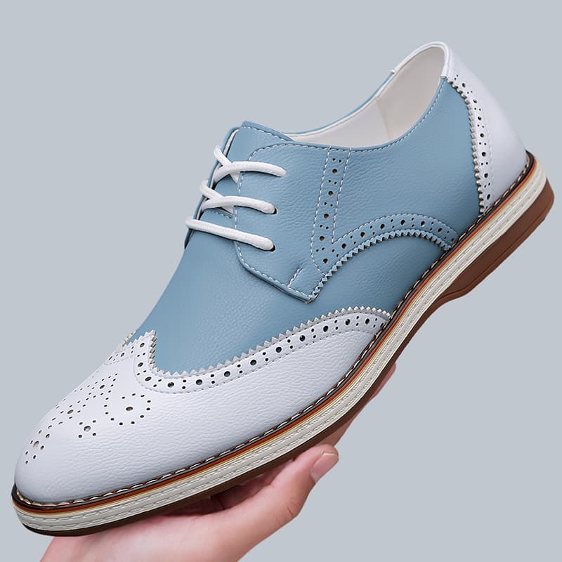 أحذية أكسفورد رجالية بيضاء وزر - مراجعة Oxford Brogue Leather وسعره