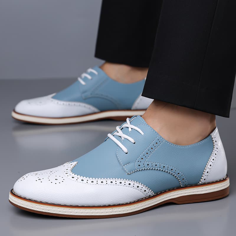 أحذية أكسفورد رجالية بيضاء وزر - مراجعة Oxford Brogue Leather وسعره