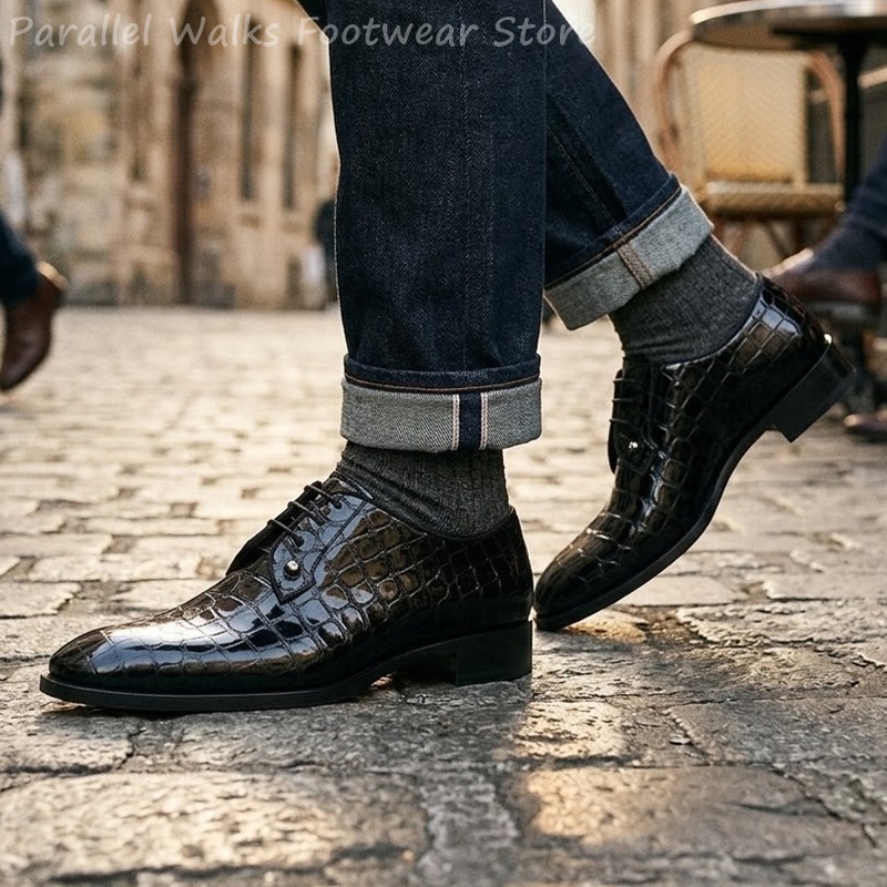 أحذية أكسفورد رجالية من الجلد  - مراجعة Men Shoes Formal وسعره