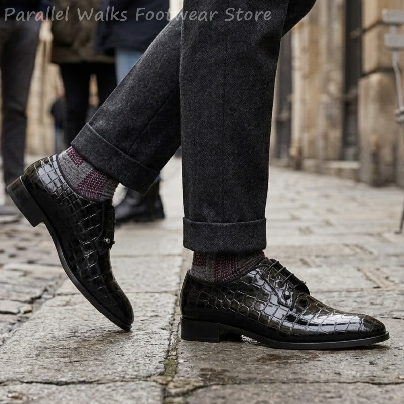أحذية أكسفورد رجالية من الجلد  - مراجعة Men Shoes Formal وسعره