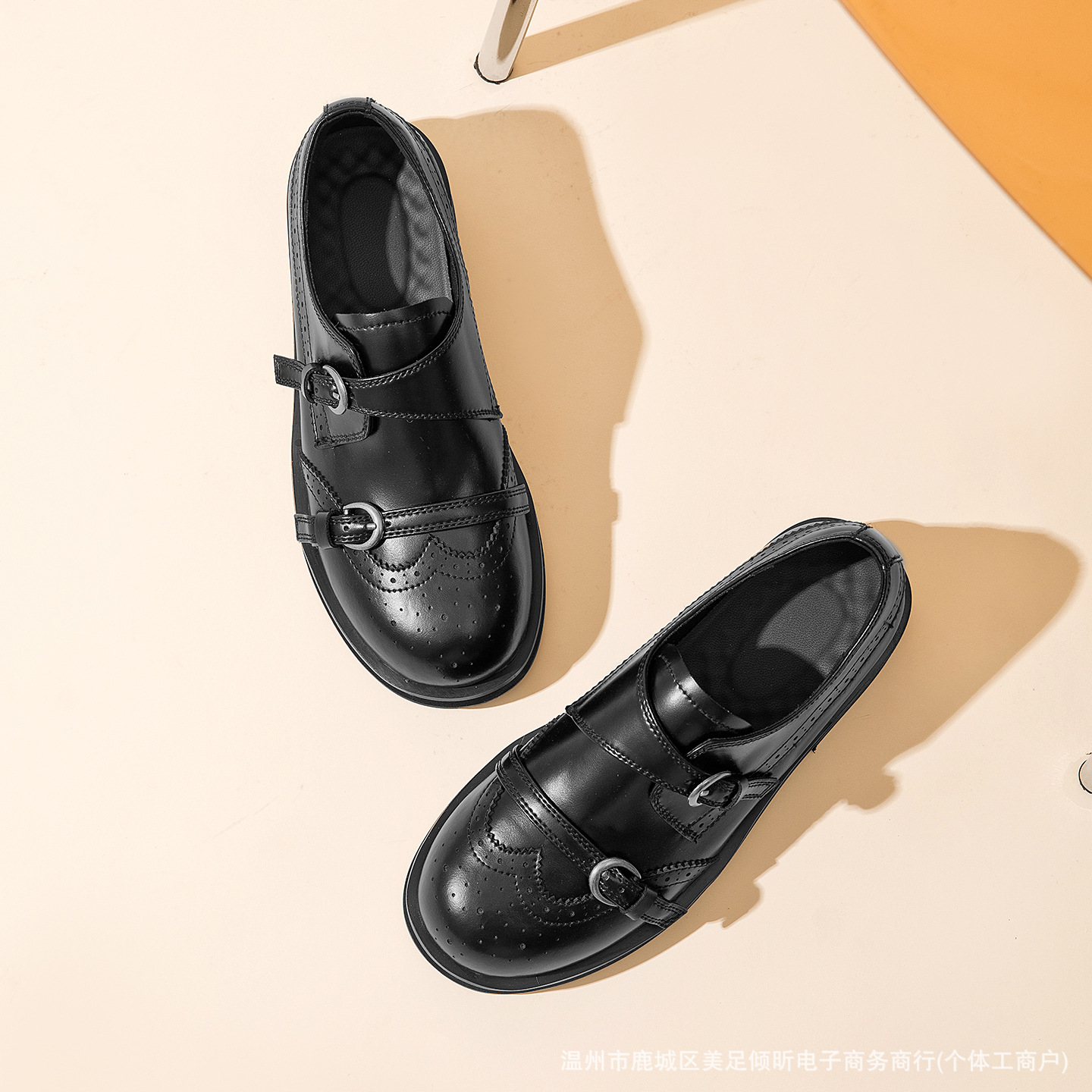 أحذية ريترو بروغ بحزام مزدوج ل - مراجعة Oxford Brogue Leather وسعره
