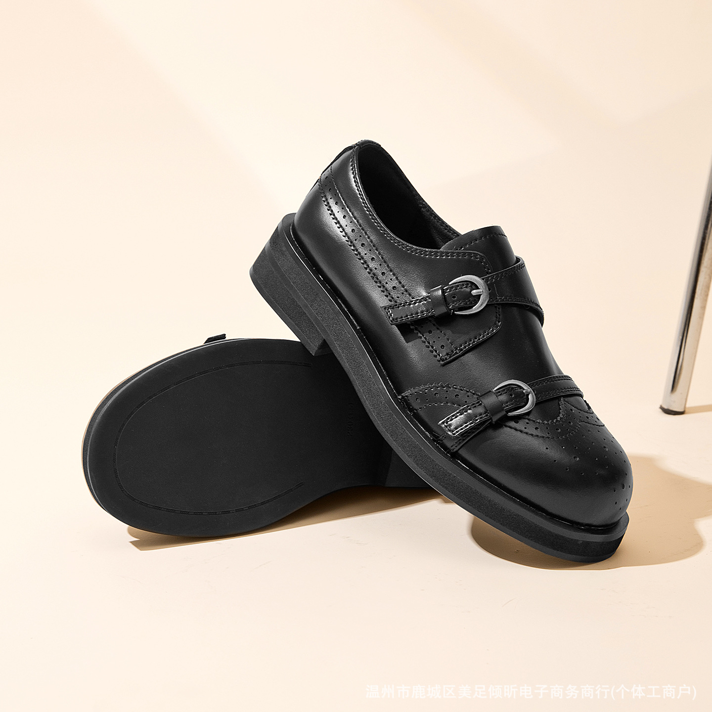 أحذية ريترو بروغ بحزام مزدوج ل - مراجعة Oxford Brogue Leather وسعره