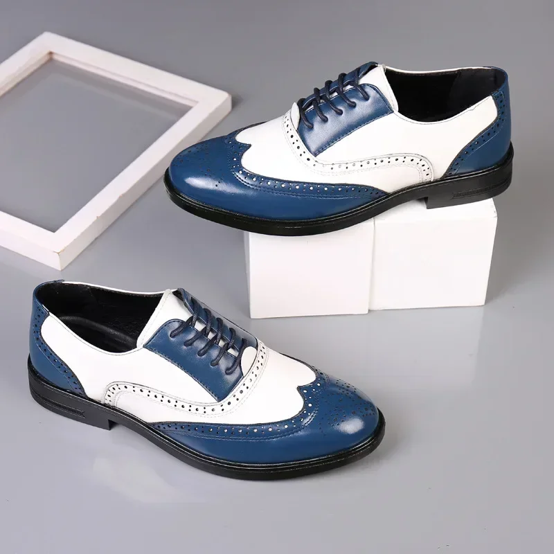 مختلط الألوان الرجال فستان أحذ - مراجعة Oxford Brogue Leather وسعره