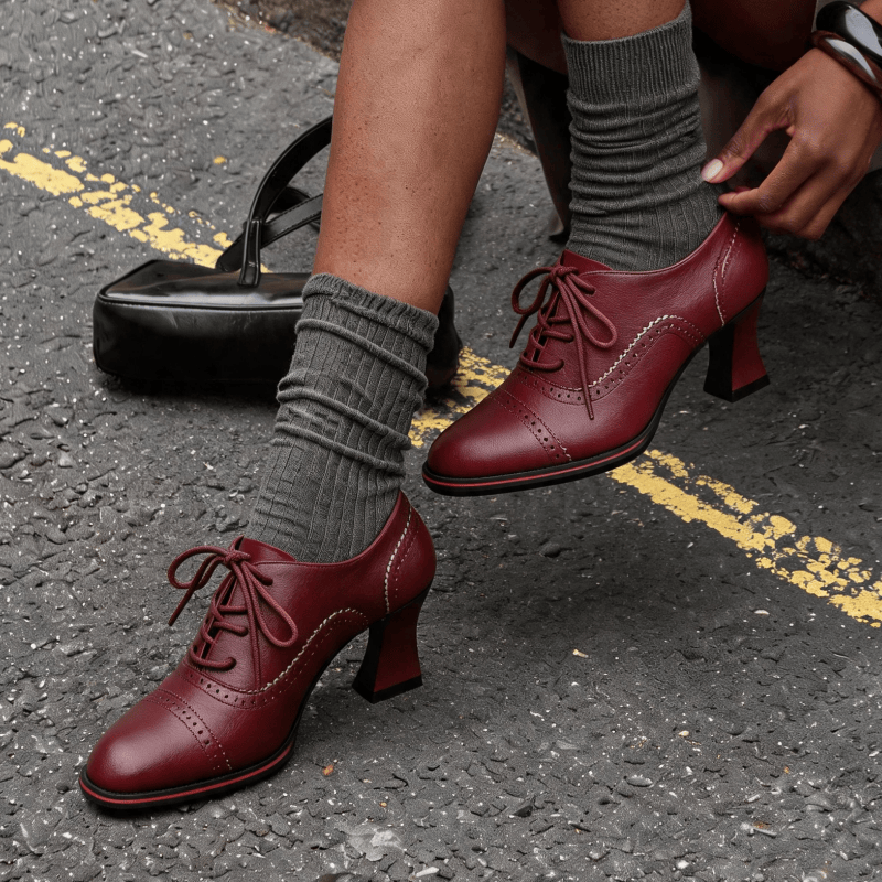 أحذية أكسفورد نسائية من الجلد  - مراجعة Oxford Brogue Leather وسعره