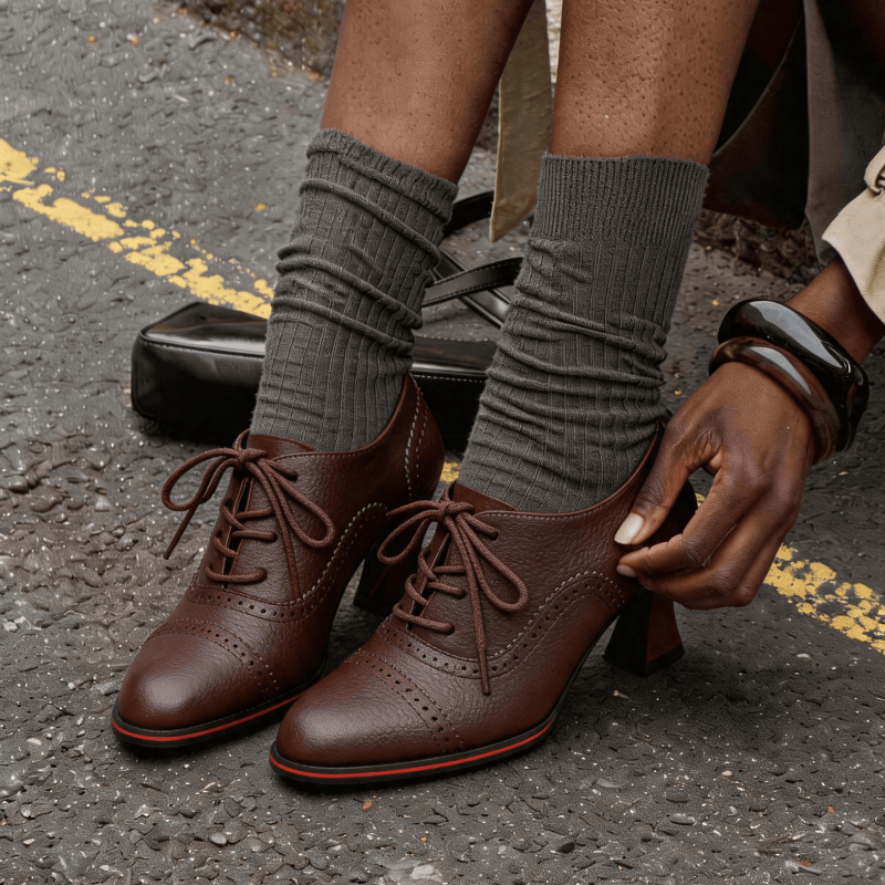 أحذية أكسفورد نسائية من الجلد  - مراجعة Oxford Brogue Leather وسعره