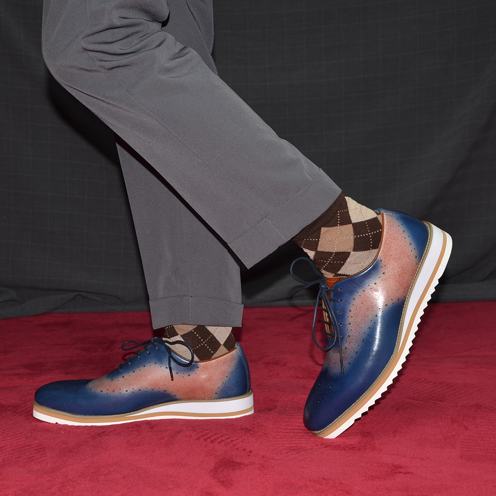 أحذية أكسفورد فاخرة للرجال بلو - مراجعة Oxford Brogue Leather وسعره